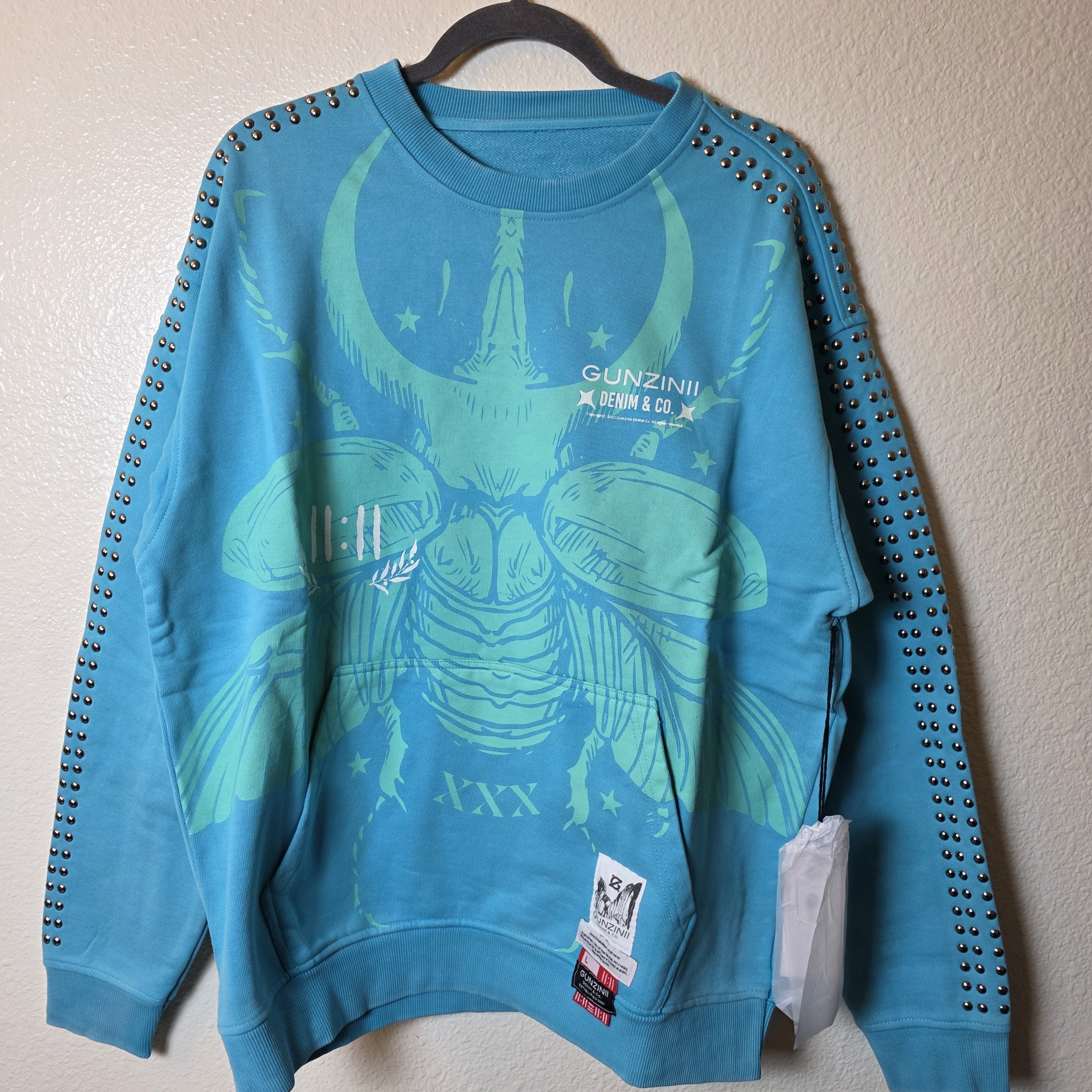 Men's Teal Graphic Crewneck Sweater